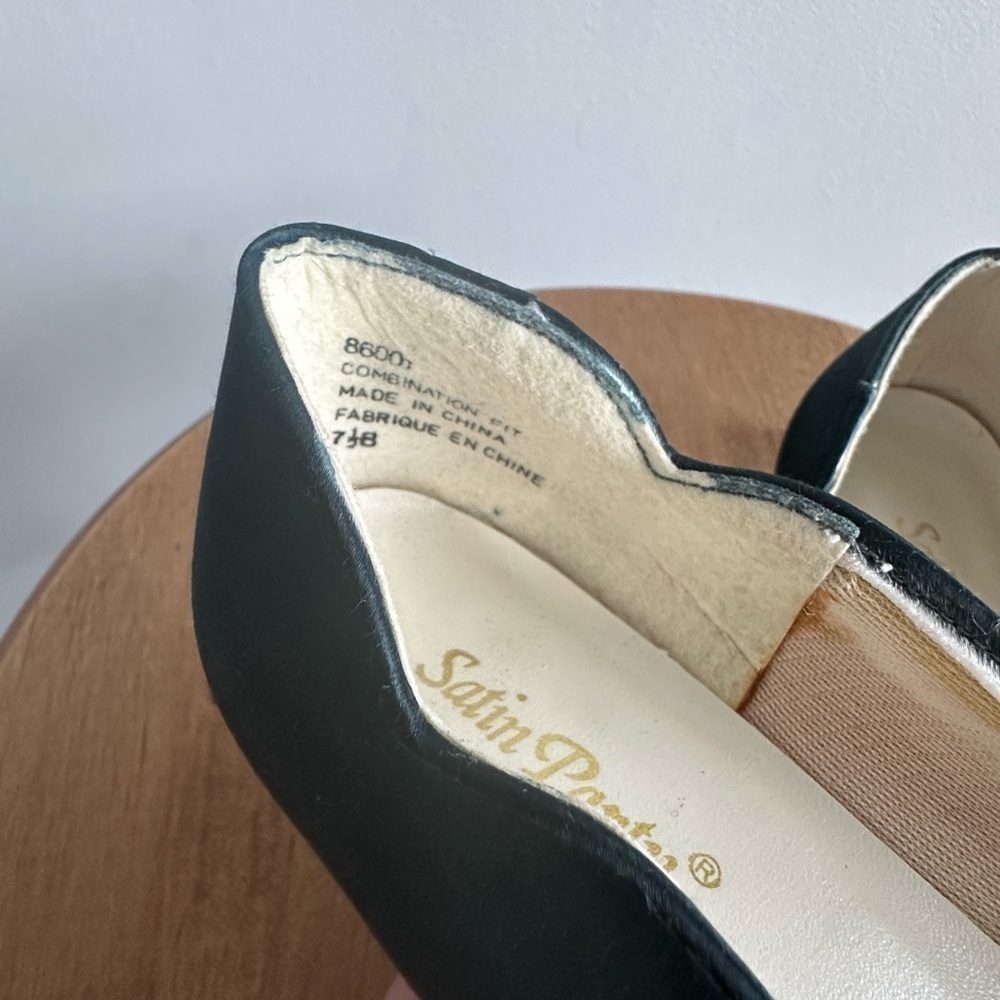Vintage Satin Party Blue Kitten Heels - Picture 10 of 12